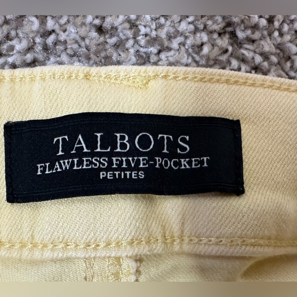 Talbots Jeans 5 Pocket Slim Ankle Boyfriend Petite Size 6P Yellow - Picture 3 of 8
